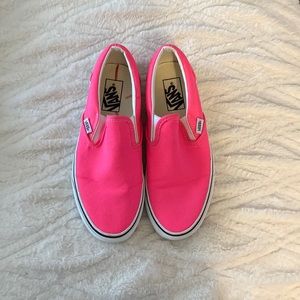 Hot pink Vans slip on sneakers excellent condition size 7.5